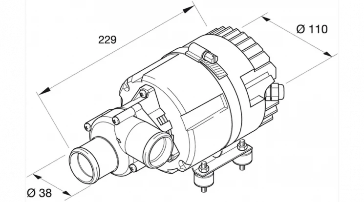 Насос жидкостный 24В Flowtronic 6000 SC, с крепежем, HYDRONIC L-II купить в Хабаровске